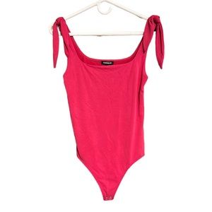 Espress Women’s Hot Pink Thong Bodysuit